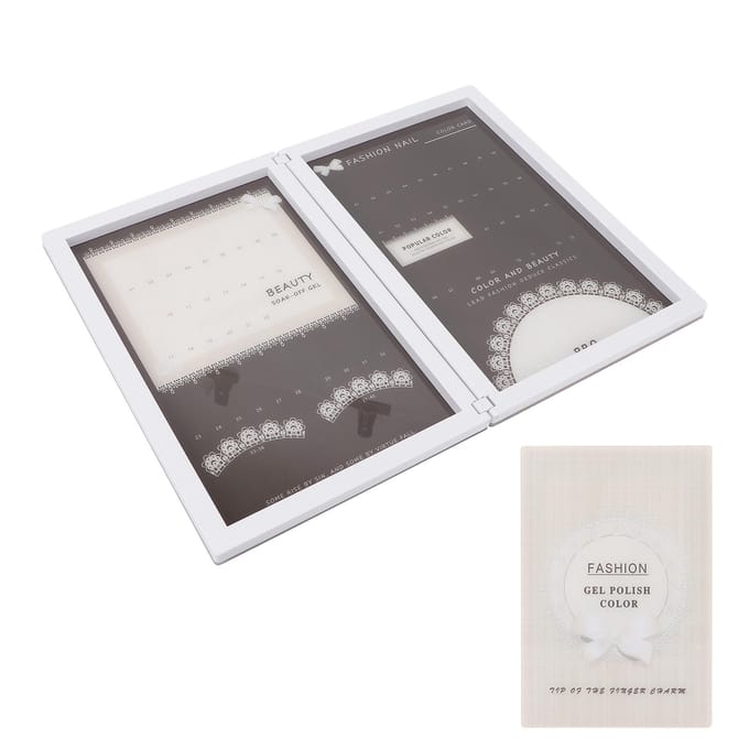Leeg Nagellakkleurkaart Displayboek Magnetische Sluiting Waterdichte Nail Art Displaydoos white