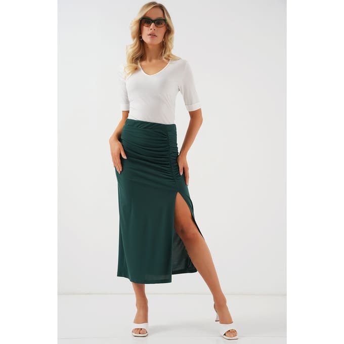 Maxi Aansluitende Jersey Rok met Elastische Taille