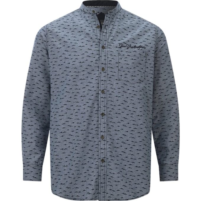 Jan Vanderstorm herren Overhemd - 51/52 - blauw - Plus Size