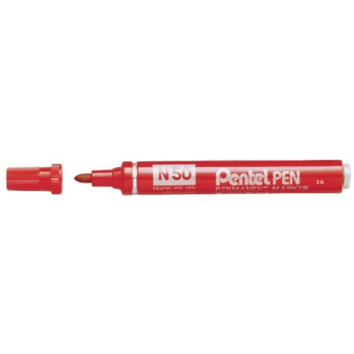Viltstift Pentel N50 rond 1.5-3mm rood