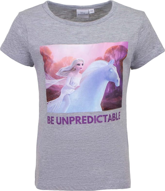 Frozen Elsa grijs t-shirt "Be Unpredictable" | maat 110