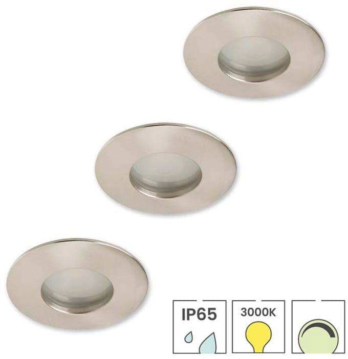 Lybardo - Inbouwspots badkamer 3-pack + LED Spot 5.5W - Dimbaar - Modern Warmwit Licht
