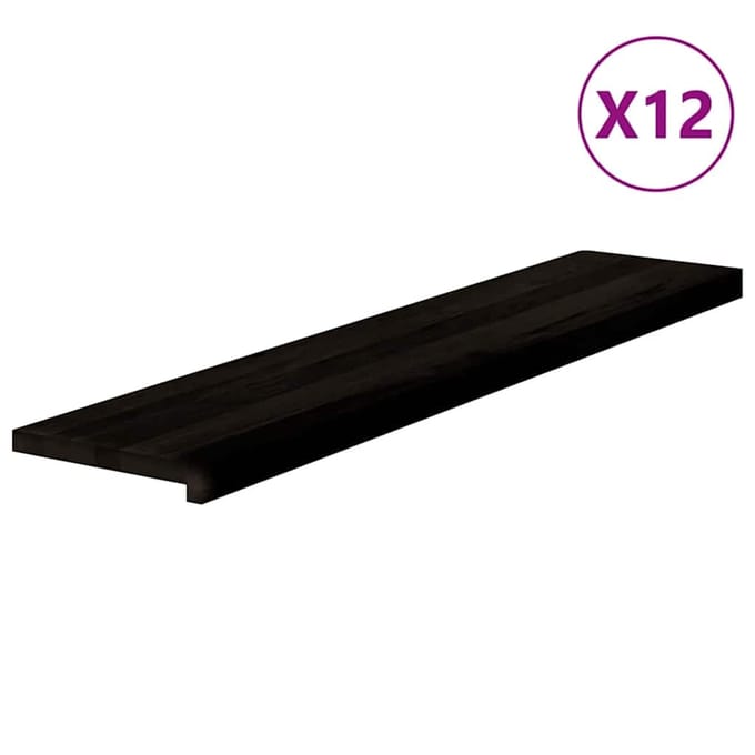 vidaXL Traptreden 12 st 120x25x2 cm massief eikenhout bruin-zwart
