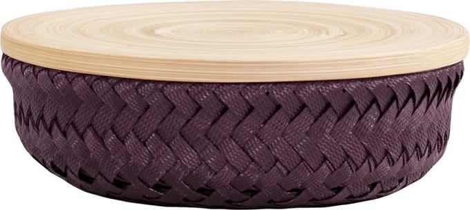 Handed By Wonder XS - Opbergmand rond met deksel- bordeaux rood
