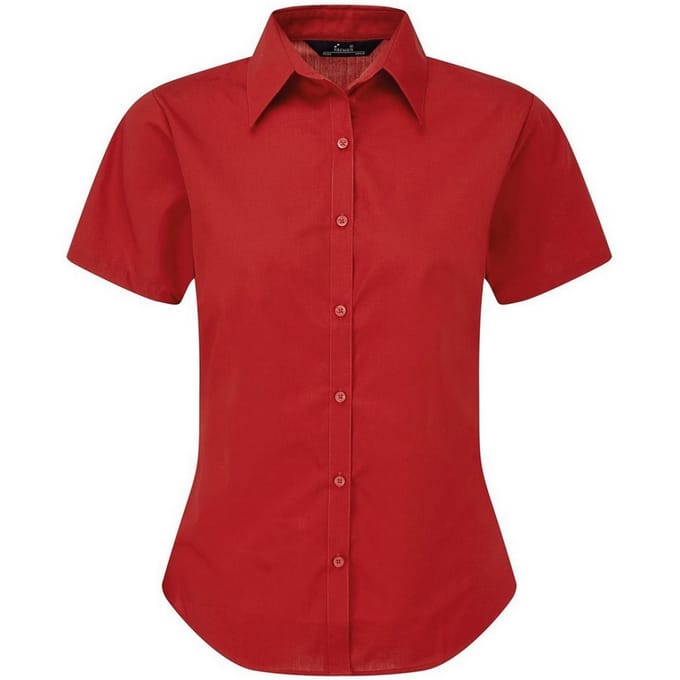 Premier Popeline blouse met korte mouwen / Gewoon werkoverhemd (Rood)