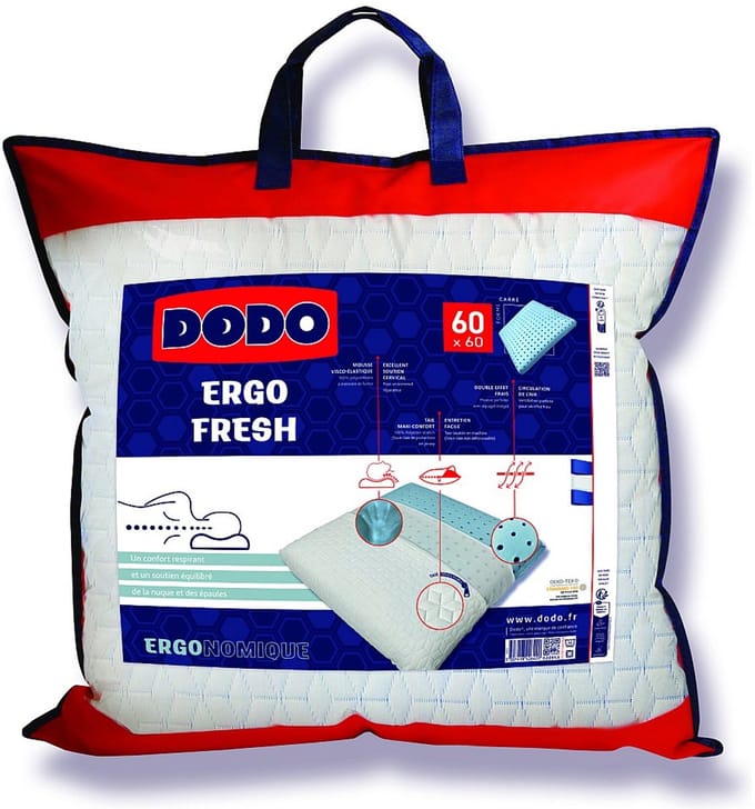 Vente-unique Hoofdkussen DODO FRESH - schuim met vormgeheugen - verfrissend effect - 60*60 cm