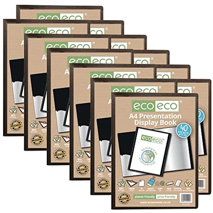 A4 50% Gerecycled 40 Pocket Presentatie Screen Folder - 12 Stuks