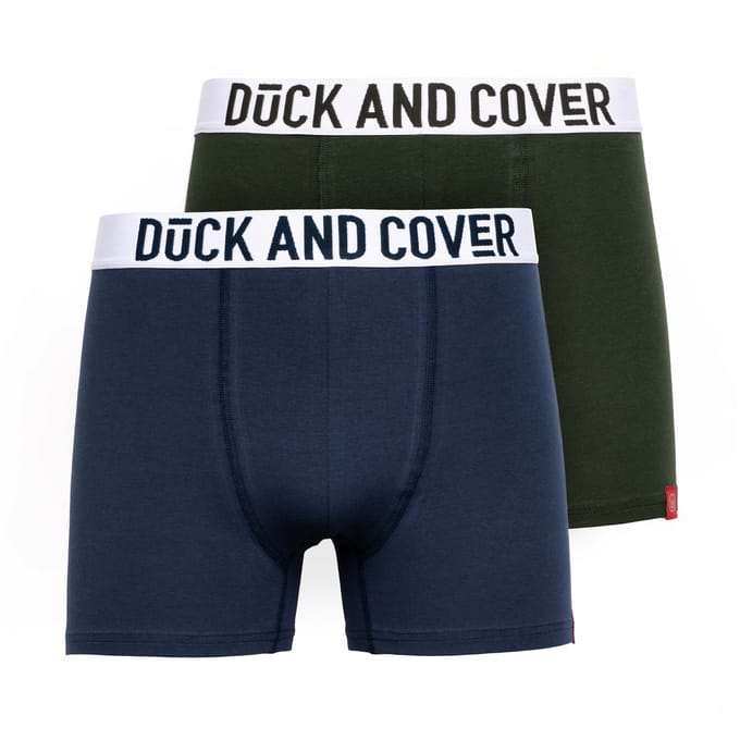 Duck and Cover Heren Galton Boxer Shorts (Set van 2) (Groen/blauw)