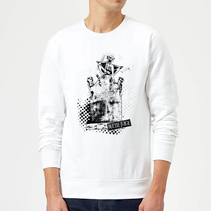 Beetlejuice Here Lies Betelgeuse Sweatshirt - White - M - Wit