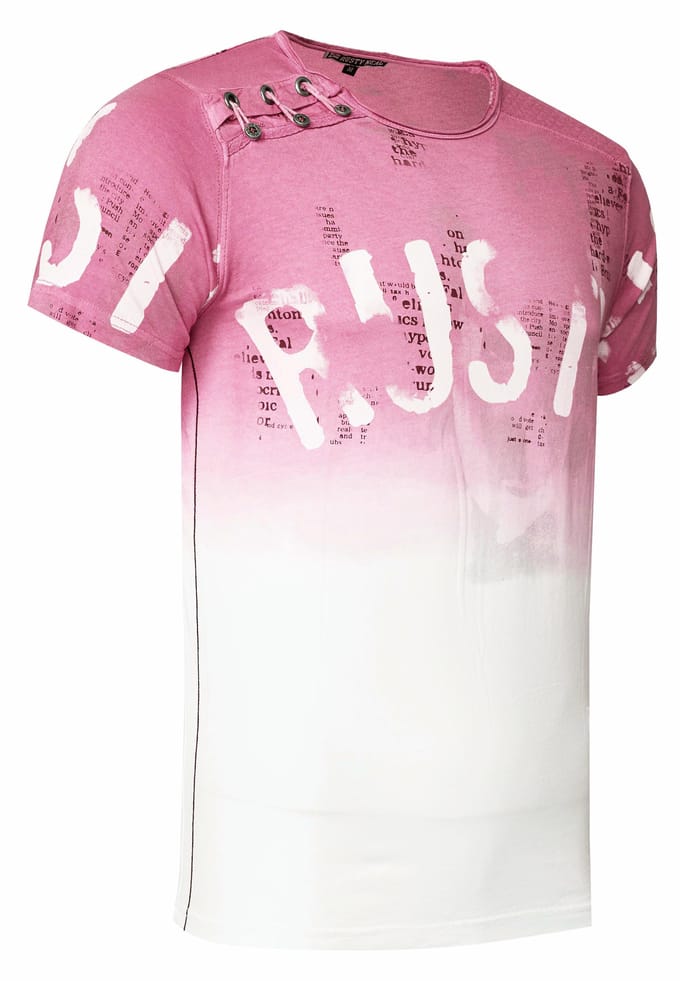 T-shirt Wash with gradient and side button strip