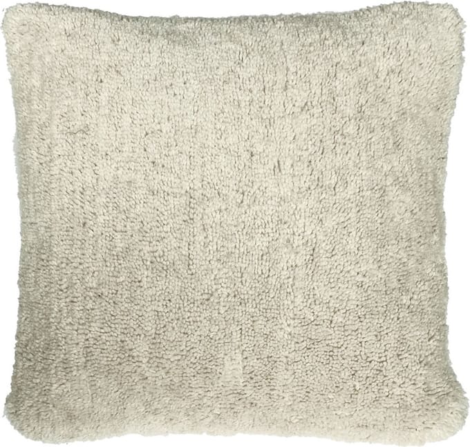 Tufted solid cushion ivory white