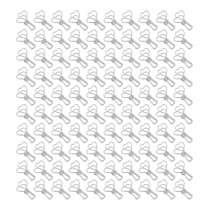 100 stuks Binderclips Hartvorm Lange Staart Vorm Metaal IJzer Hol Design Mini Leuke Binderclips voor goud