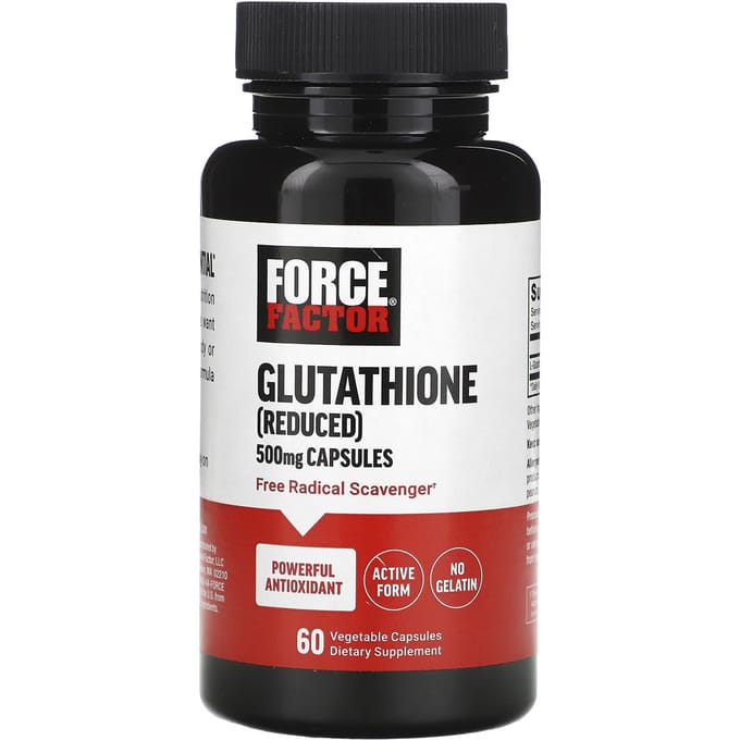 Force Factor, glutathion (forme réduite), 500 mg, 60 gélules végétales