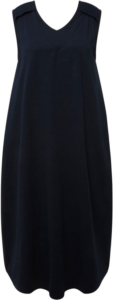 Ulla Popken - Dames - Jurk borstvoedingsfunctie jersey wikkellook mouwloos - Marine - Maat 46+