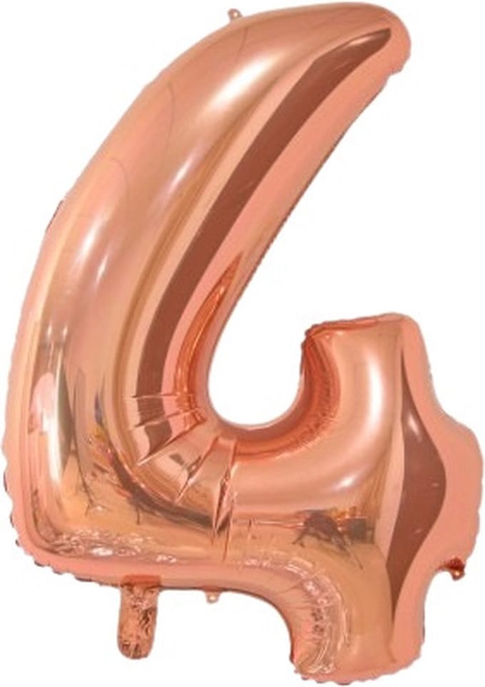 Wefiesta Cijferballon 4 Folie 66 Cm Roségoud