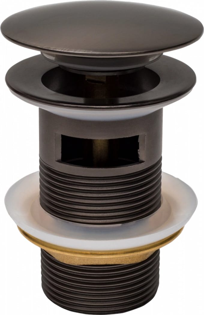Mexen click-clack plug rond met overloop, grafiet - 79920-66