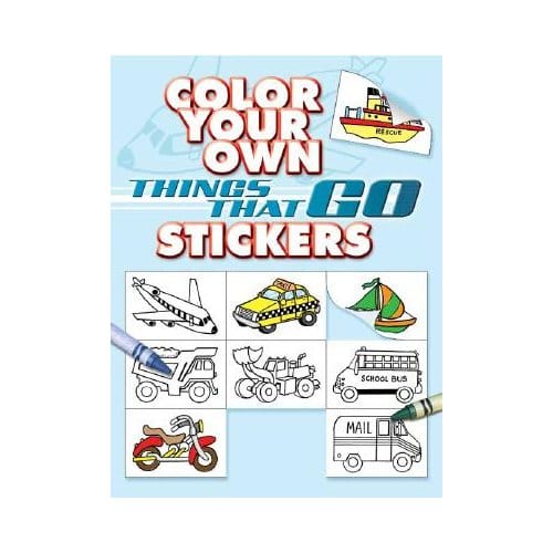 Color Your Own Things That Go Stickers - Cathy Beylon