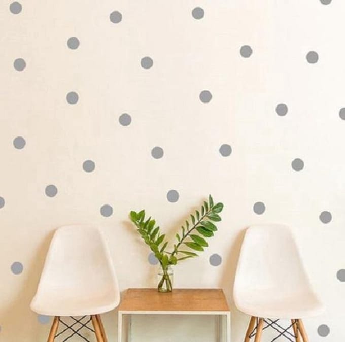 New Age Devi - Universele Muurstickers - Stippen, Dots, Rondjes - Wanddecoratie - Grijs - 5 cm diameter - Set van 20 stuks