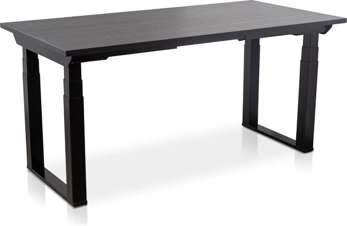 Zit-sta bureau elektrisch verstelbaar - MRC PRO SOLID NEN-EN 527 | 120 x 80 cm | frame zwart - blad zwart eiken| memory functie met USB | 200kg draagvermogen