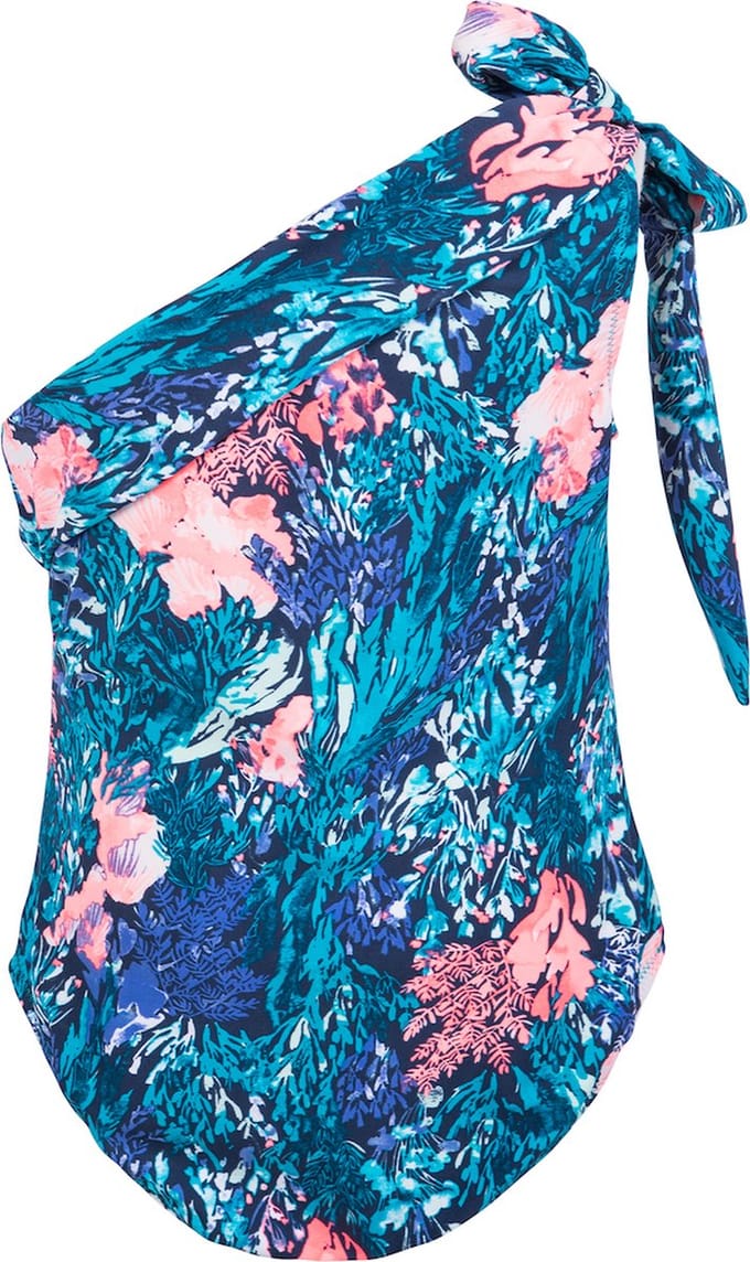 Badpak met een schouder Coral blue 152-158