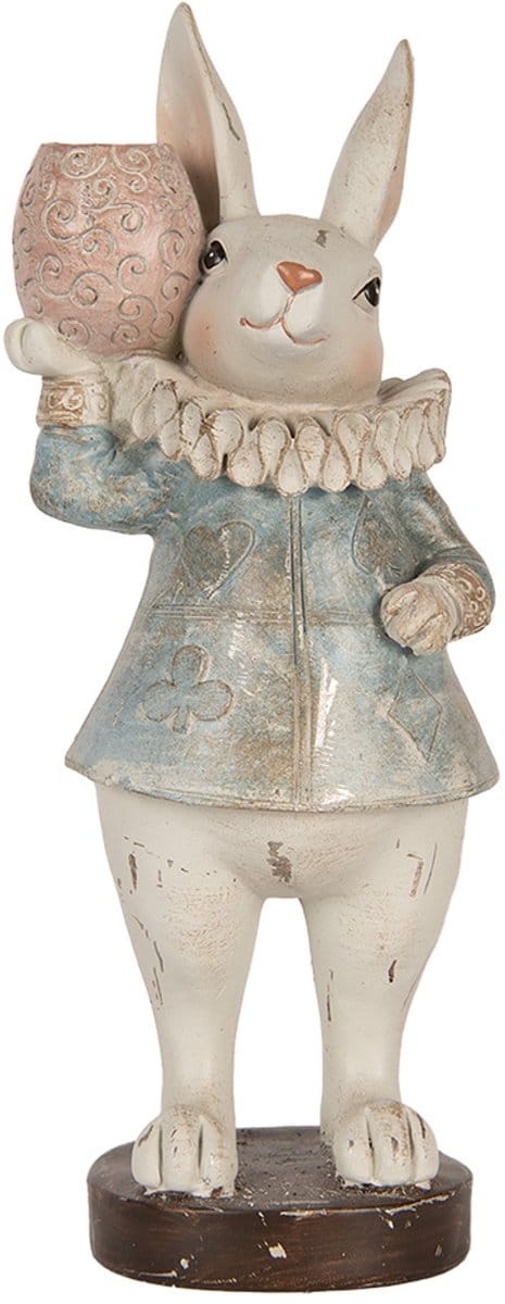 Clayre & Eef Decoratie Beeld Konijn 29 cm Beige Kunststof