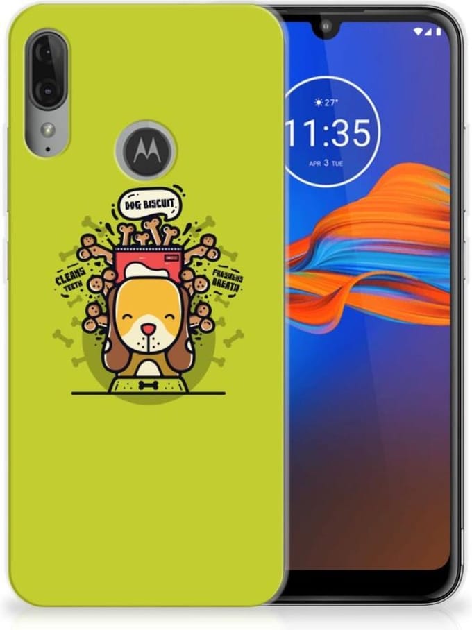 Motorola Moto E6 Plus Telefoonhoesje met Naam Doggy Biscuit