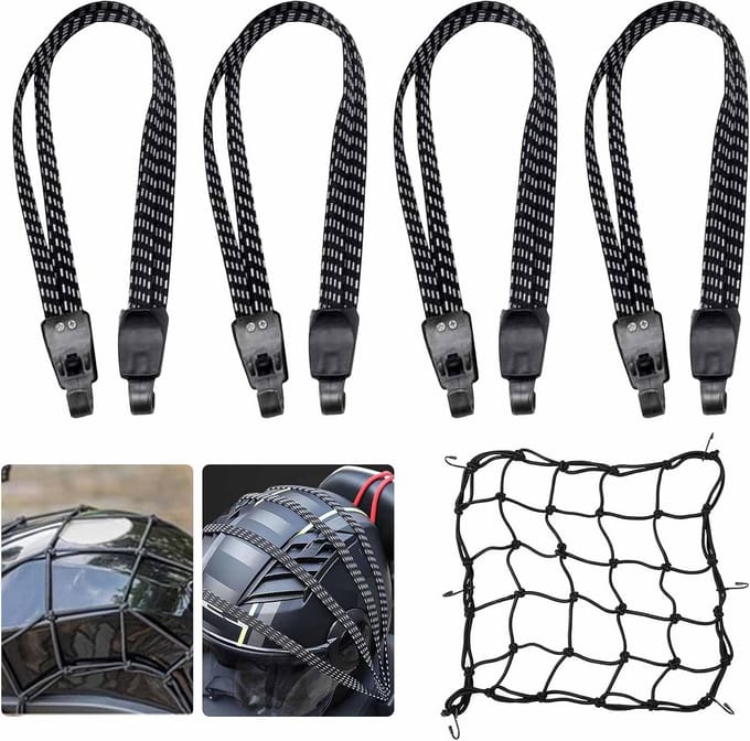 Dailygoods - 5 Stuks Spanbanden en Spanrubber met Haken - Fiets en Motorfiets