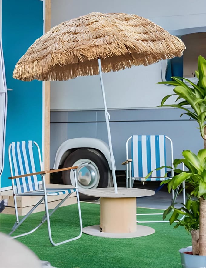 Strand parasol - UV-beschermend - metaal - Hawaiiaans design
