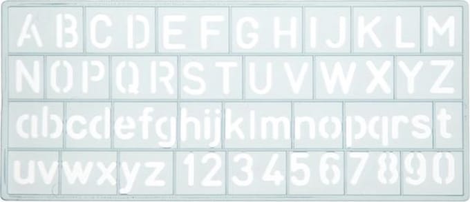 Westcott sjabloon - cijfers en letters 10mm hoog - 148X65mm - transparant - AC-E10610