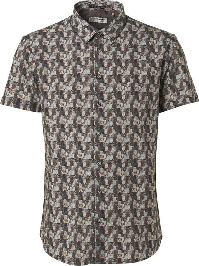 No Excess Mannen Korte Mouw Shirt Aqua XL