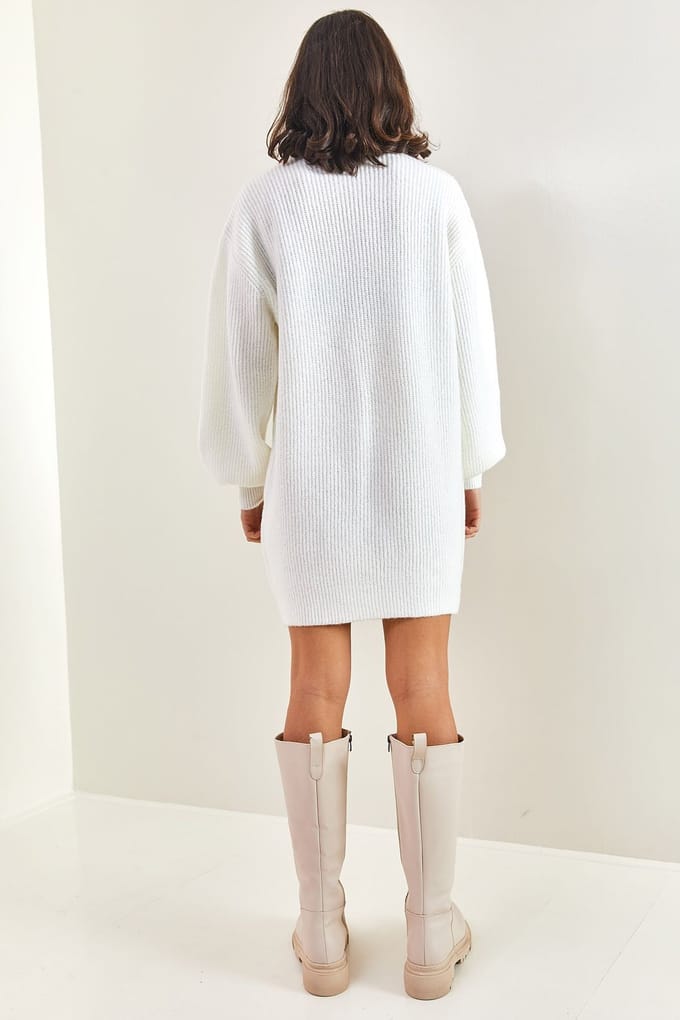 Textured Brei Jurk