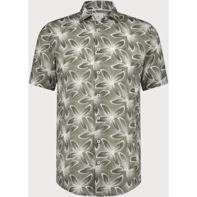Blue Industry Cotton linnen overhemd korte mouw |