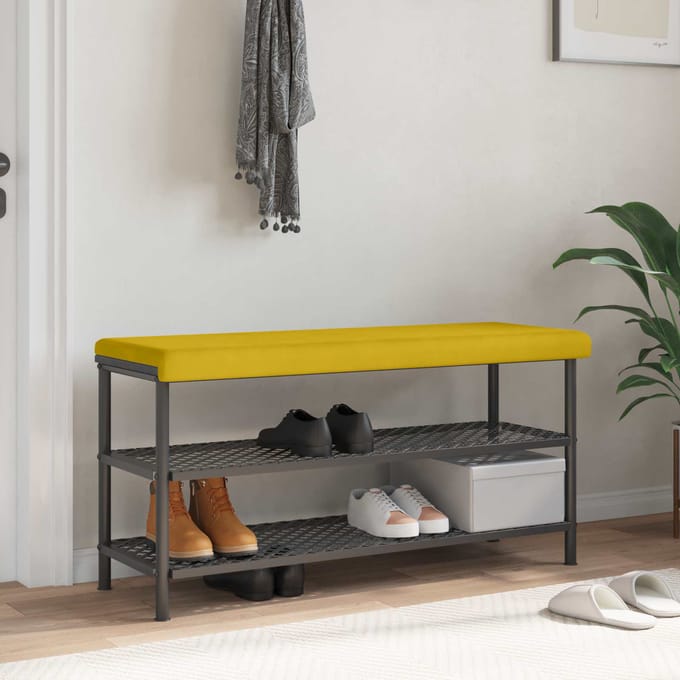 vidaXL - Bankkussen - fluweel - Geel - Diepte - 35 - cm