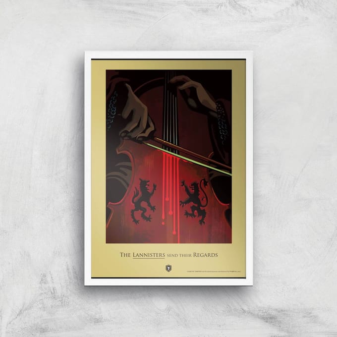 Game of Thrones Lannisters Giclee Art Print - A4 - White Frame