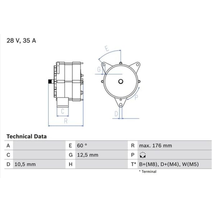 Driefasige generator BOSCH 0 986 037 440