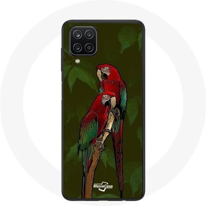 Coque - Samsung - Galaxy A12 - Pionus Perroquet - Rouge - Souple rouge