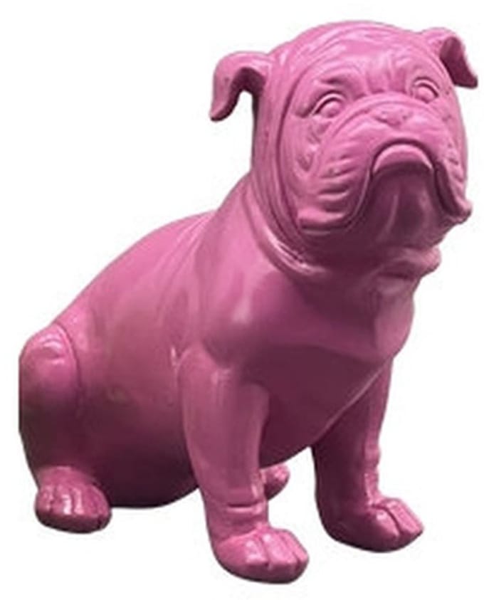 Beeld hond bulldog roze18 cm Exner
