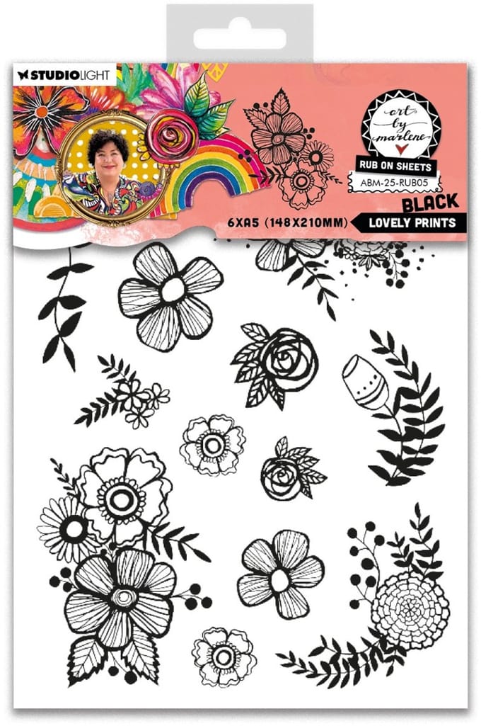 Rub ons Lovely prints (black) - ABM 25 collection nr. 05