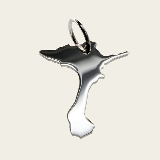 Zilveren Landkaart Formentera ketting hanger