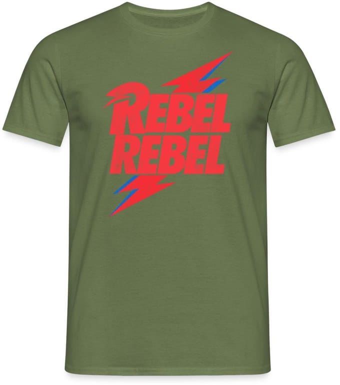 David Bowie Rebel Rebel Met Bliksem T-Shirt Heren