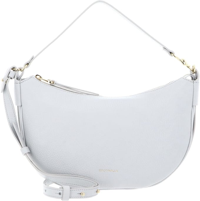 COCCINELLE Leren handtas schoudertas C-Easy Handle Bag Snow Lichtgrijs