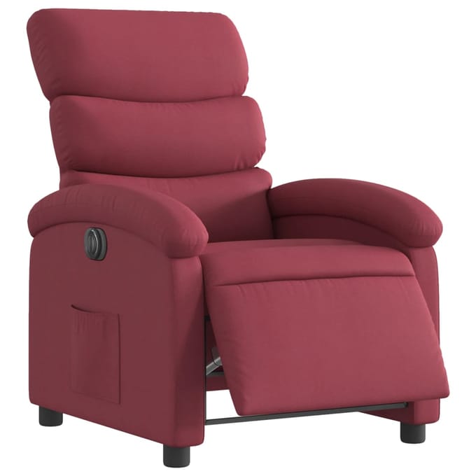 vidaXL - Fauteuil - verstelbaar - elektrisch - stof - wijnrood