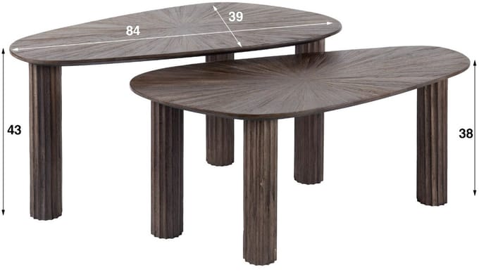 AnLi Style Salontafel Maya Teak organisch set/2