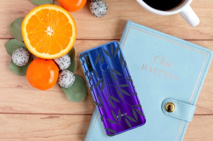 Honor 20 Lite TPU Case Leaves Blue