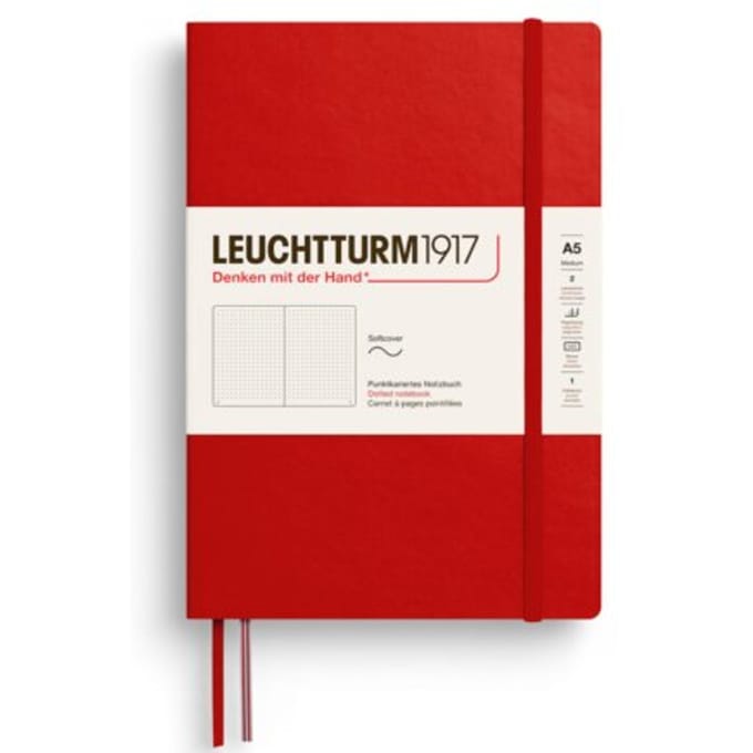 Leuchtturm1917 - Notitieboek A5 - cherry - softcover - stipjes (dotted)