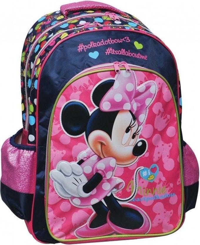 Minnie Mouse 3D rugzak groot 41cm / Goede degelijke kwaliteit en refelecterend in het verkeer!