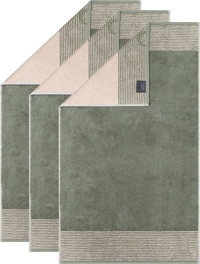 Cawoe Gastendoekje Luxury Home Two-Tone Een maat, 30x50 Set van 3