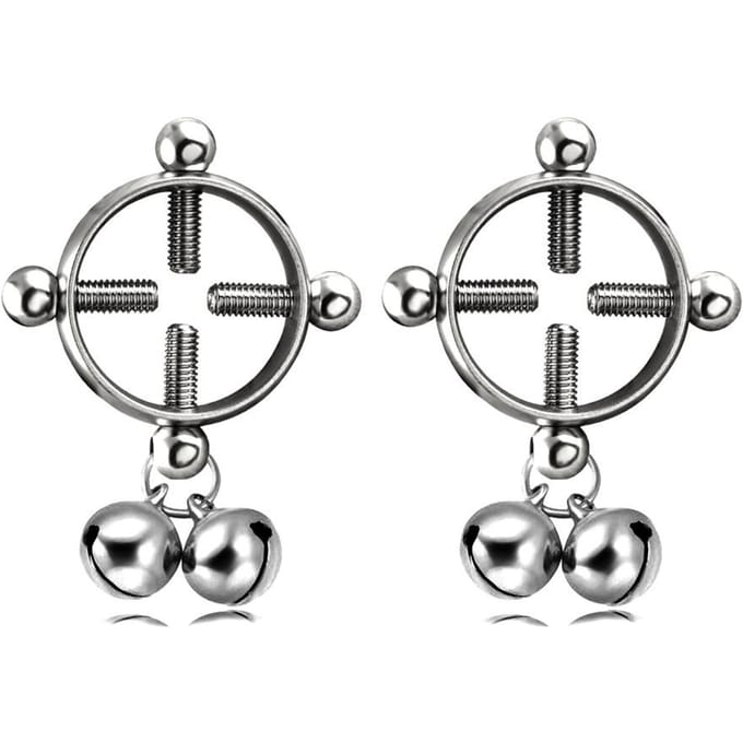 1 stuk stalen ring voor piercing, ronde bel, schroefje, nep tepelring gray