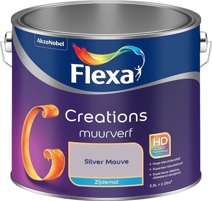 Flexa - Creations Muurverf Zijdemat - Silver Mauve - Mengverf - 2,5 L