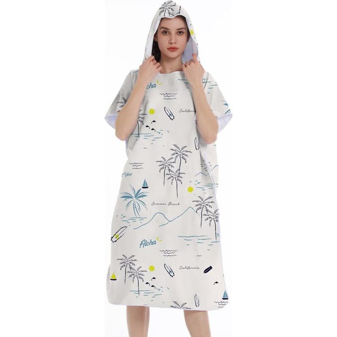 Poncho de Surf Serviette Microfibre Poncho de Surf à Capuche Robe de Bain pour se Changer Séchage Rapide Serviette de Plage Piscine avec Capuche Combinaison Néoprène 110X80cm gray
